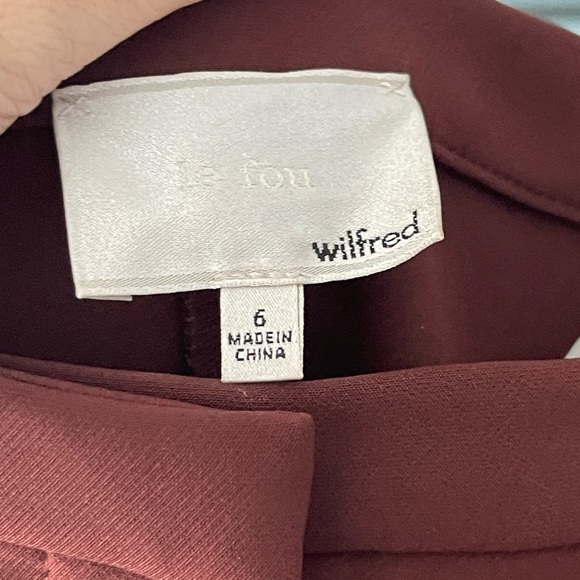 Wilfred Le Fou Laure Pant Maroon Color “Truffle” High Rise Work Business Pant 6 - Picture 7 of 11